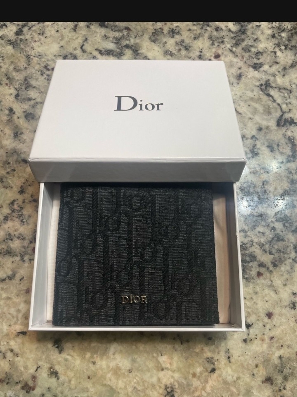 Dior Black Monogram Canvas Card & Key Holder